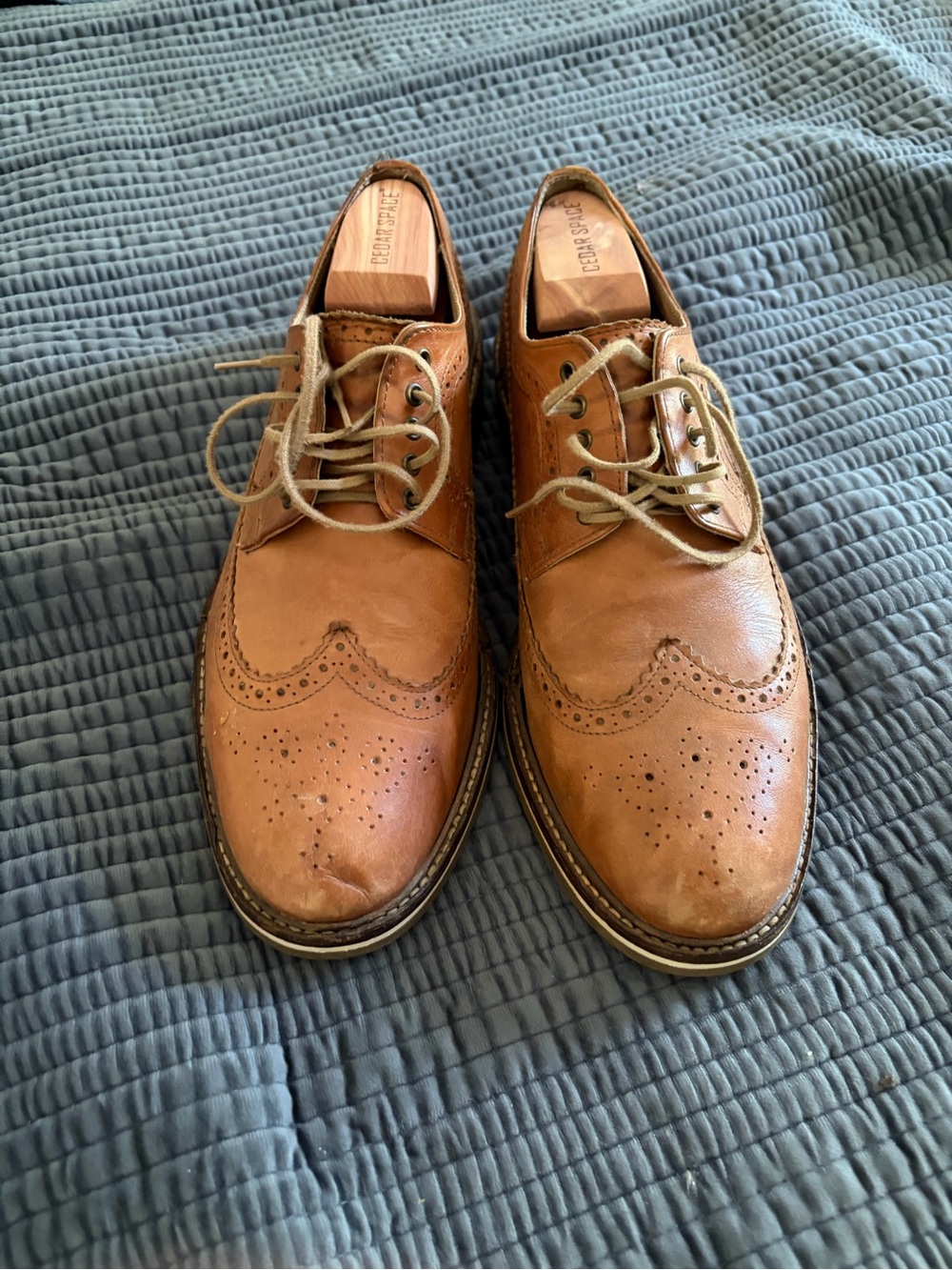 Men’s Wingtip Brogue Oxfords in Light Brown